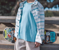 feather 4 arrow Sundown Stripe Flannel Shirt in ivory - kids' shirt