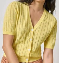 Lilla P - Short Sleeves V-neck Cardigan