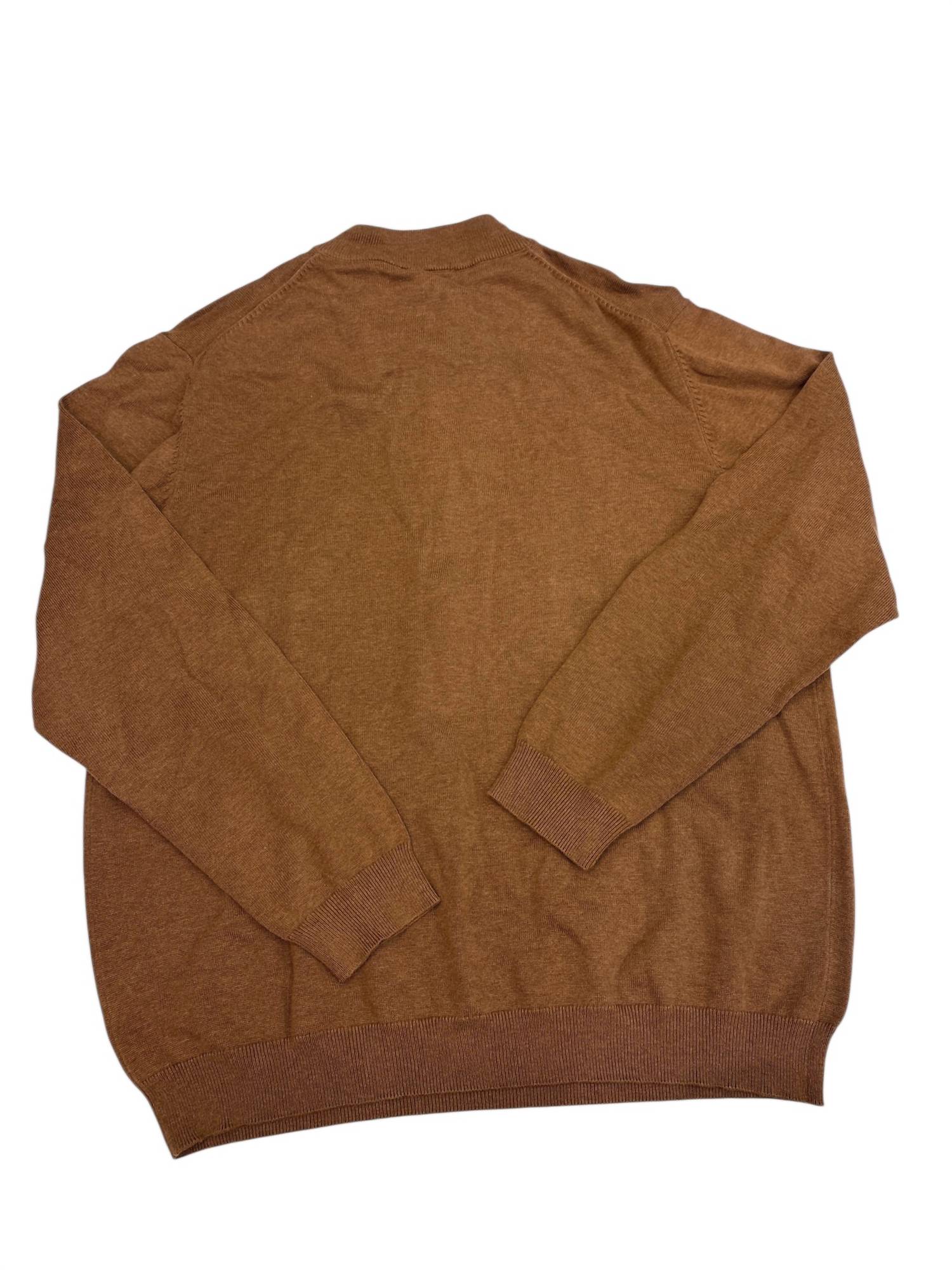 Roundtree & Yorke Quarter Zip Sweater in brown - men's sweater - alternate view