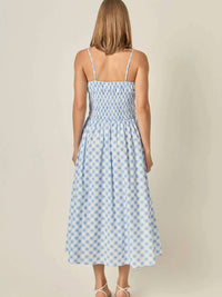 English Factory - Checked Smocked Midi Dress