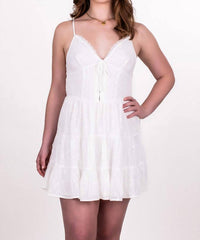 Sky To Moon - Women's Eyelet Hook And Eye Mini Dress