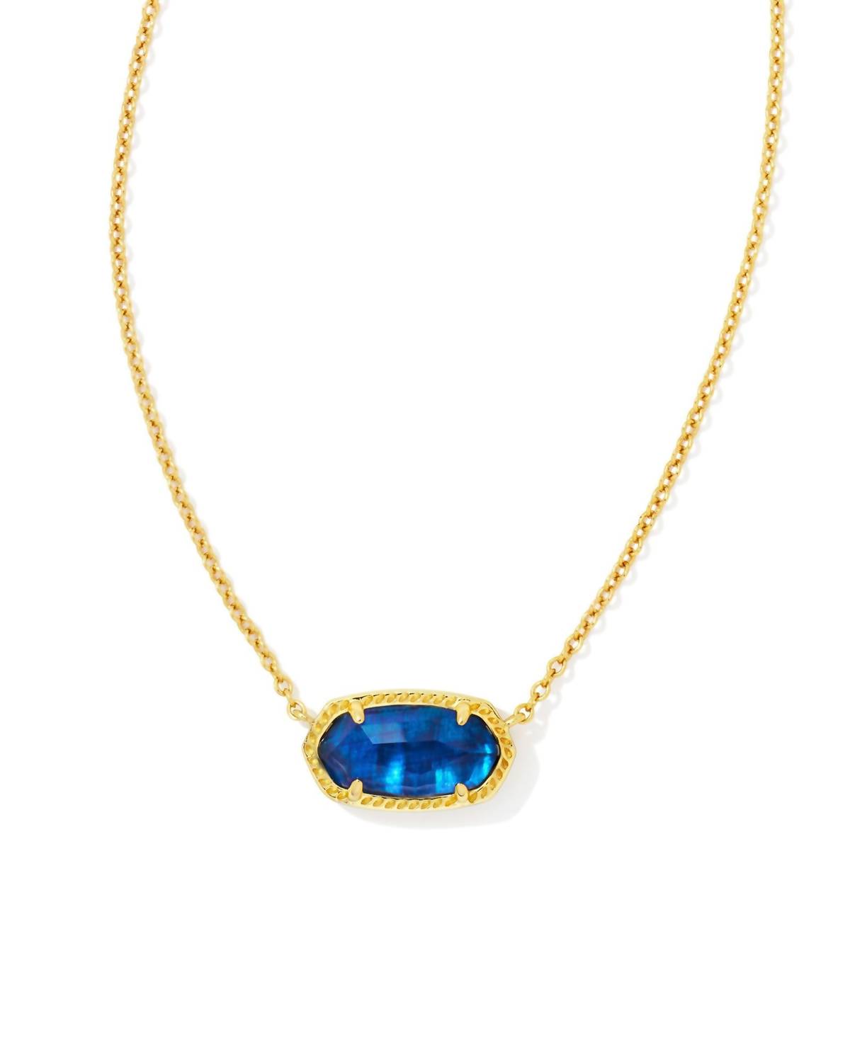 Kendra Scott Women's Elisa Pendant Necklace in gold navy abalone - women's jewelry