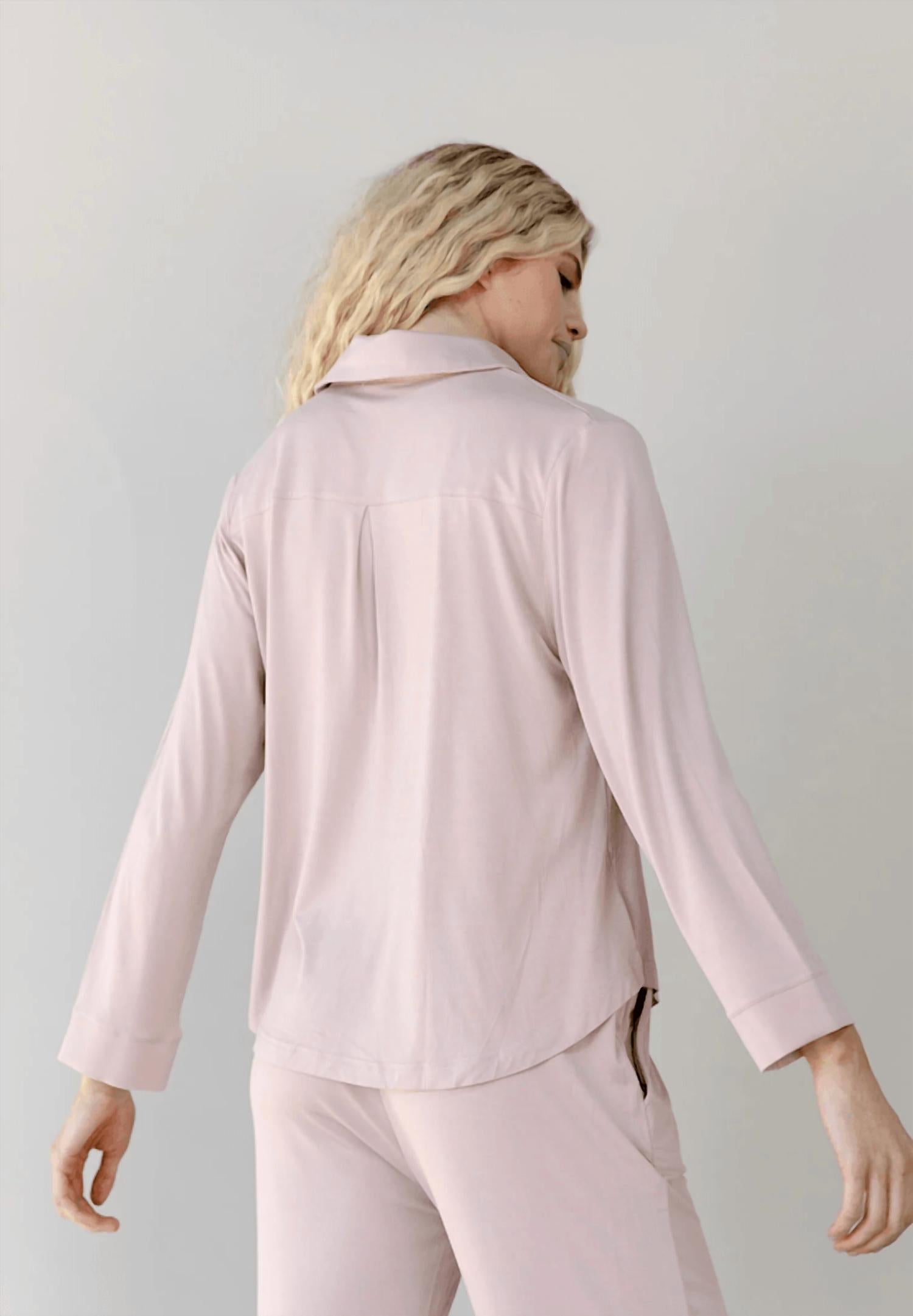 Cozy Earth - Women's Bamboo Long Sleeve Polo Top