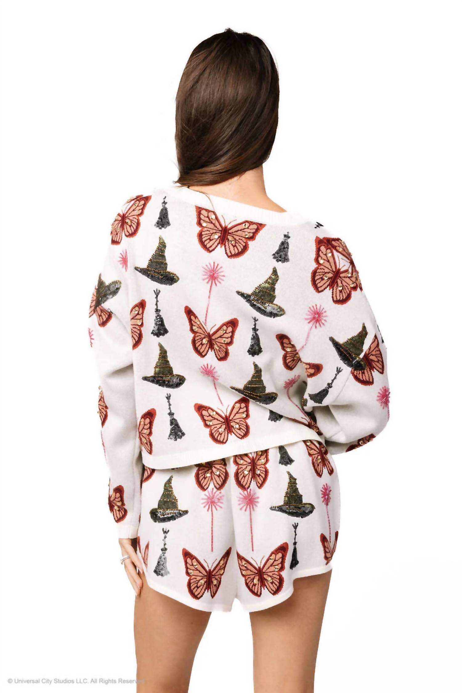 Queen Of Sparkles - Licensed Butterfly Broom And Wand Tie Front Cardigan