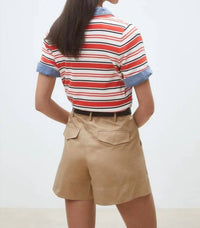 Suncoo - Paillis Knit Stripe Short Sleeve Polo