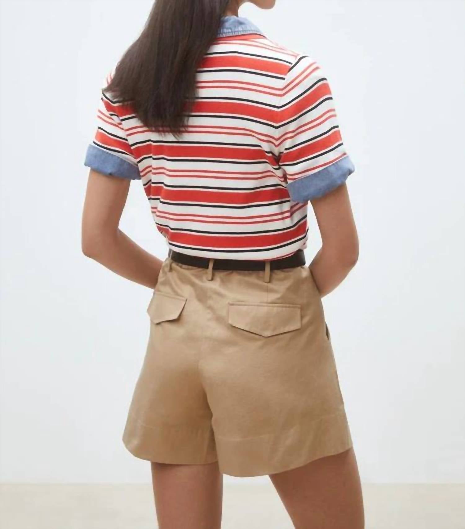 Suncoo - Paillis Knit Stripe Short Sleeve Polo