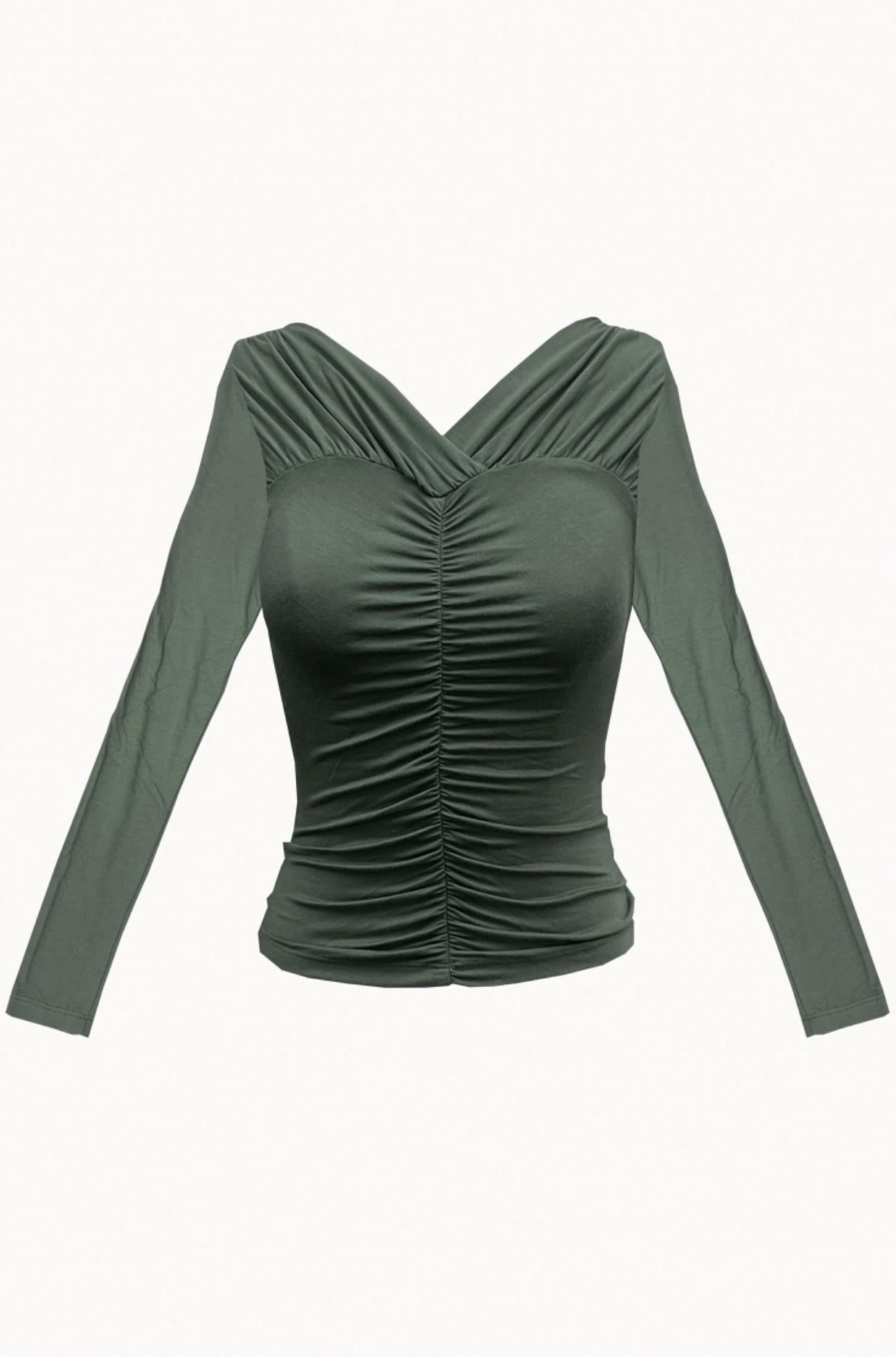 VERSE STRETCH-MODAL JERSEY RUCHED TOP
