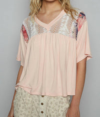 Pol - Brynn Lace Panel Blouse