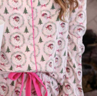Jess Lea Santa’s Favorite Pajama in pink - women's intimate - detail view