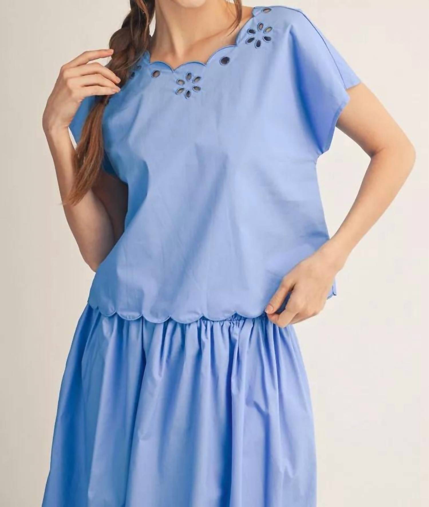 Jodifl I Will 2 Piece Set in blue - women's skirt - detail view