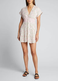 Alice + Olivia - Women Smocked Waist Button Front Dress