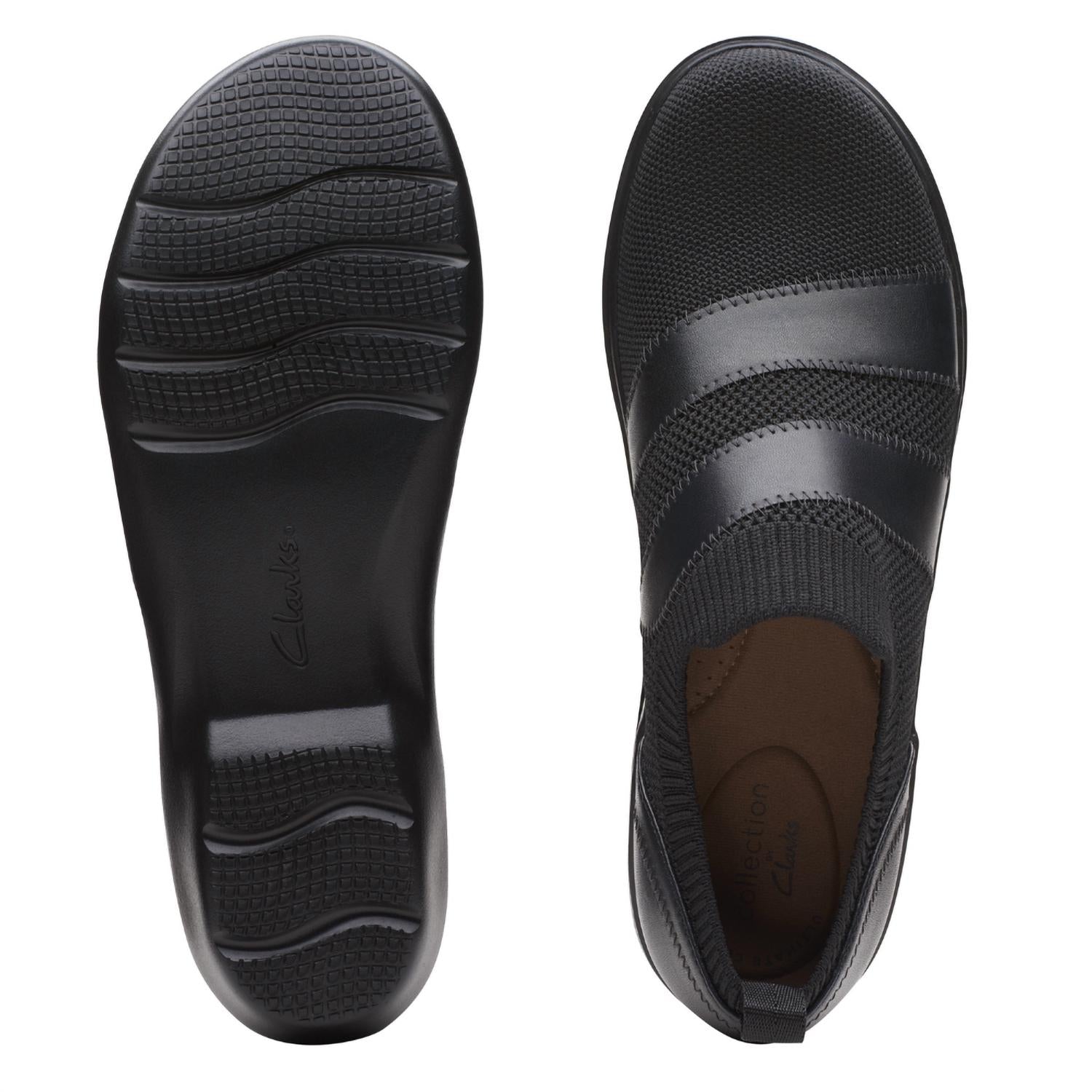 Clarks Women's Sashlyn Edge Loafer in black knit - women's flats - view 7