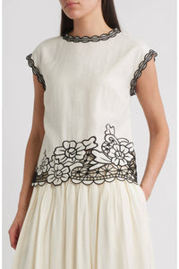 Elie Tahari - Poppy Embroidered Top
