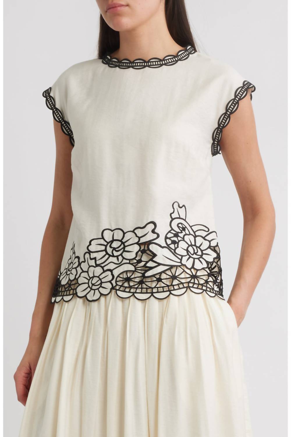 Elie Tahari - Poppy Embroidered Top