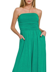 Zenana - Double Layered Strapless Tube Top Jumpsuit