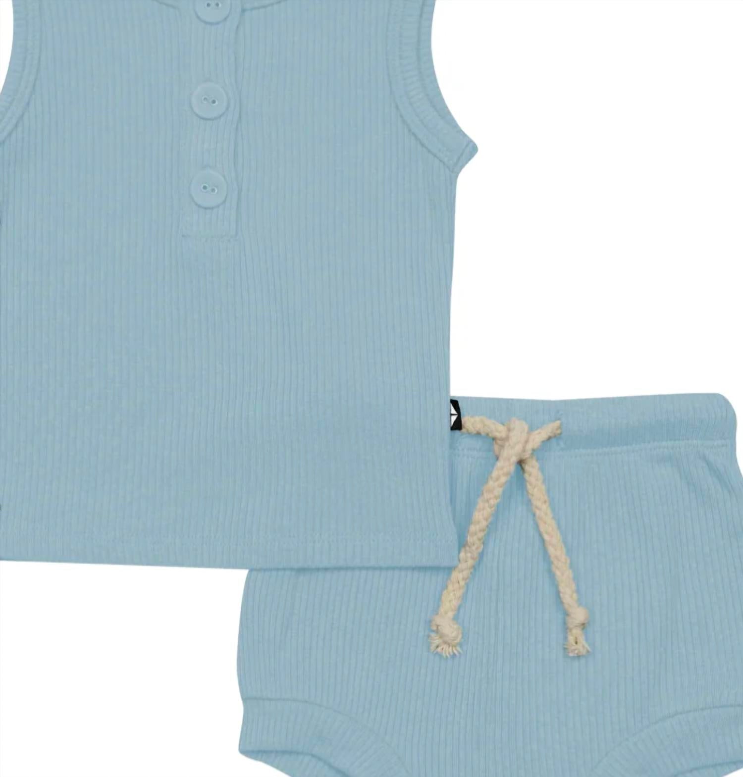 Kyte Baby - Boy's Ribbed Henley Tank Set