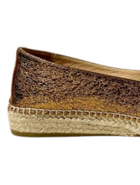 KANNA Women's Espadrilles Ballet Flat in bronze leather - women's flats - detail view