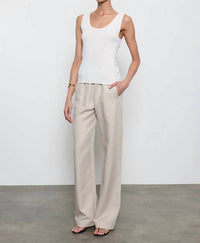 Enza Costa Supima Baby Rib Tank in white - women's tank top - alternate view