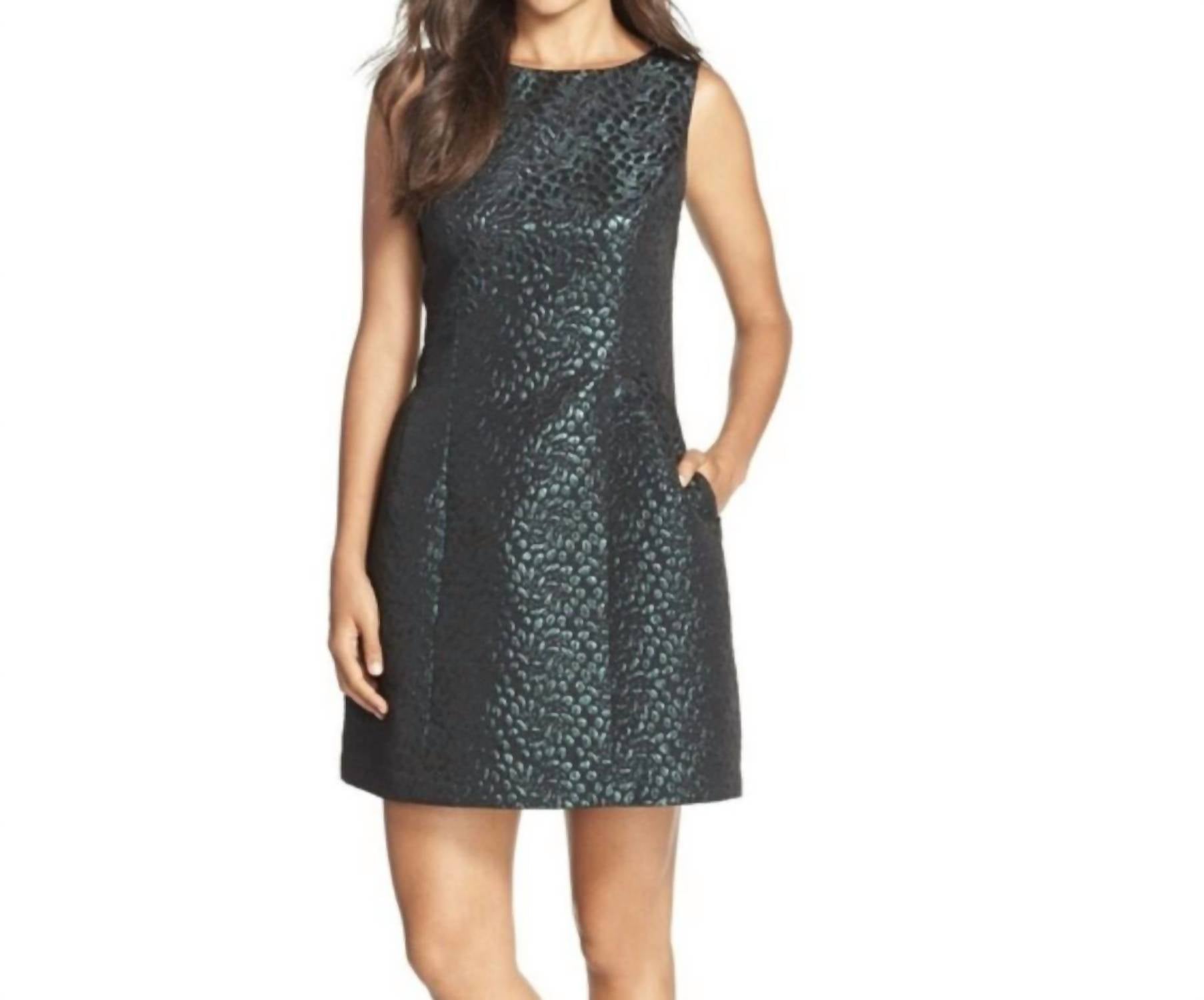 Aidan Mattox - Metallic Jacquard Short Sheath Dress