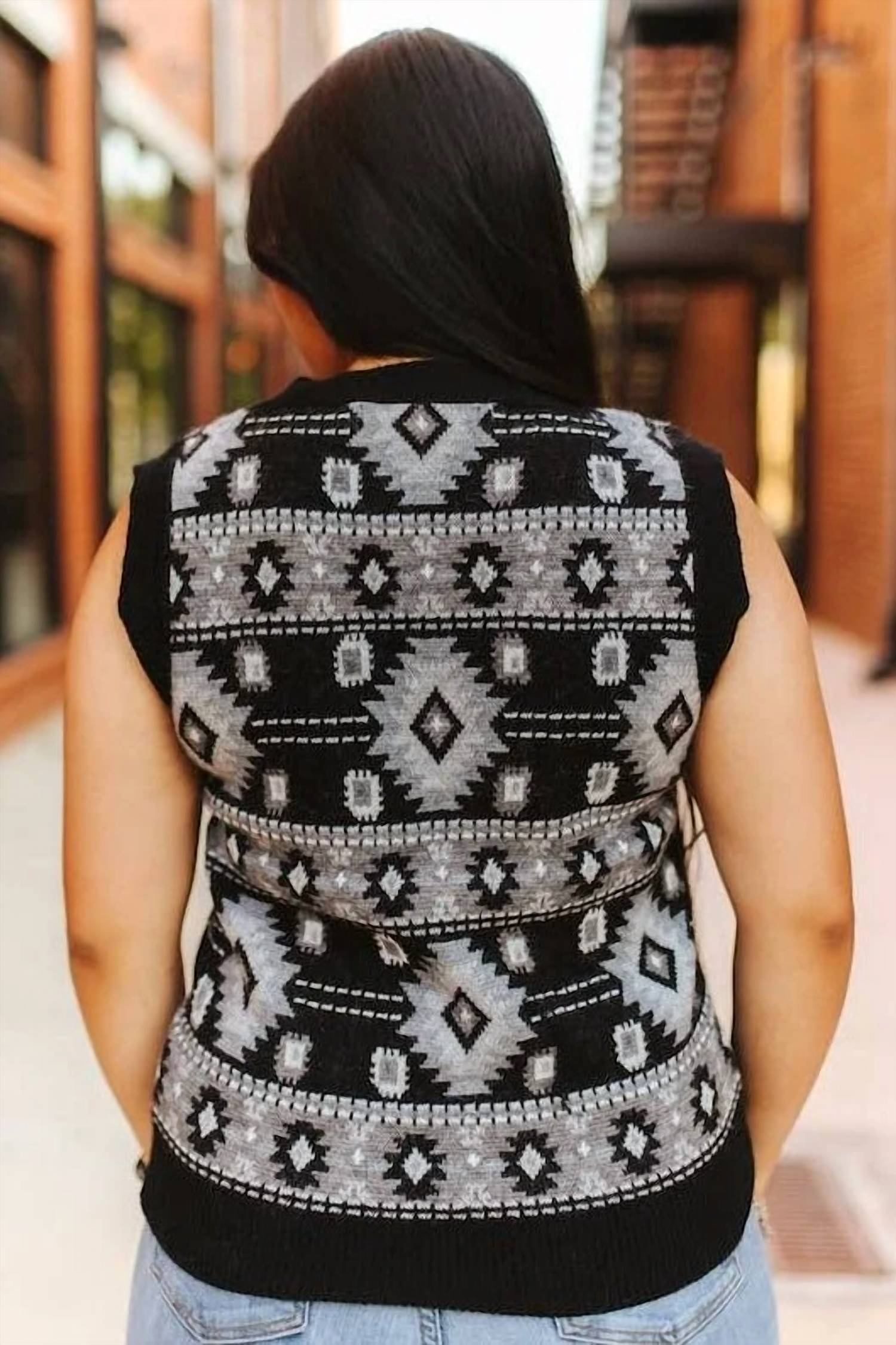 Lucky & Blessed - Aztec Sleeveless Vest