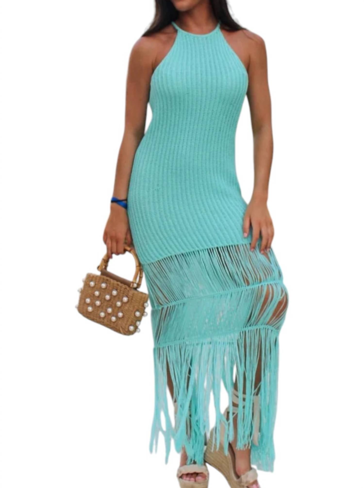 Mable - Crochet Knit Midi Dress