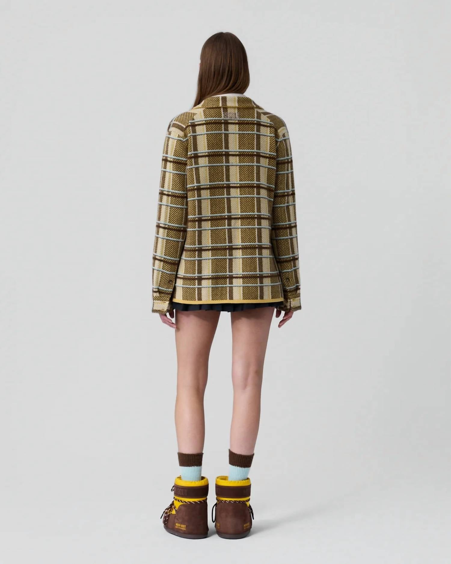 Guest In Residence Plaid Work Shirt in residence plaid work shirt in sole combo - women's shirt - view 4