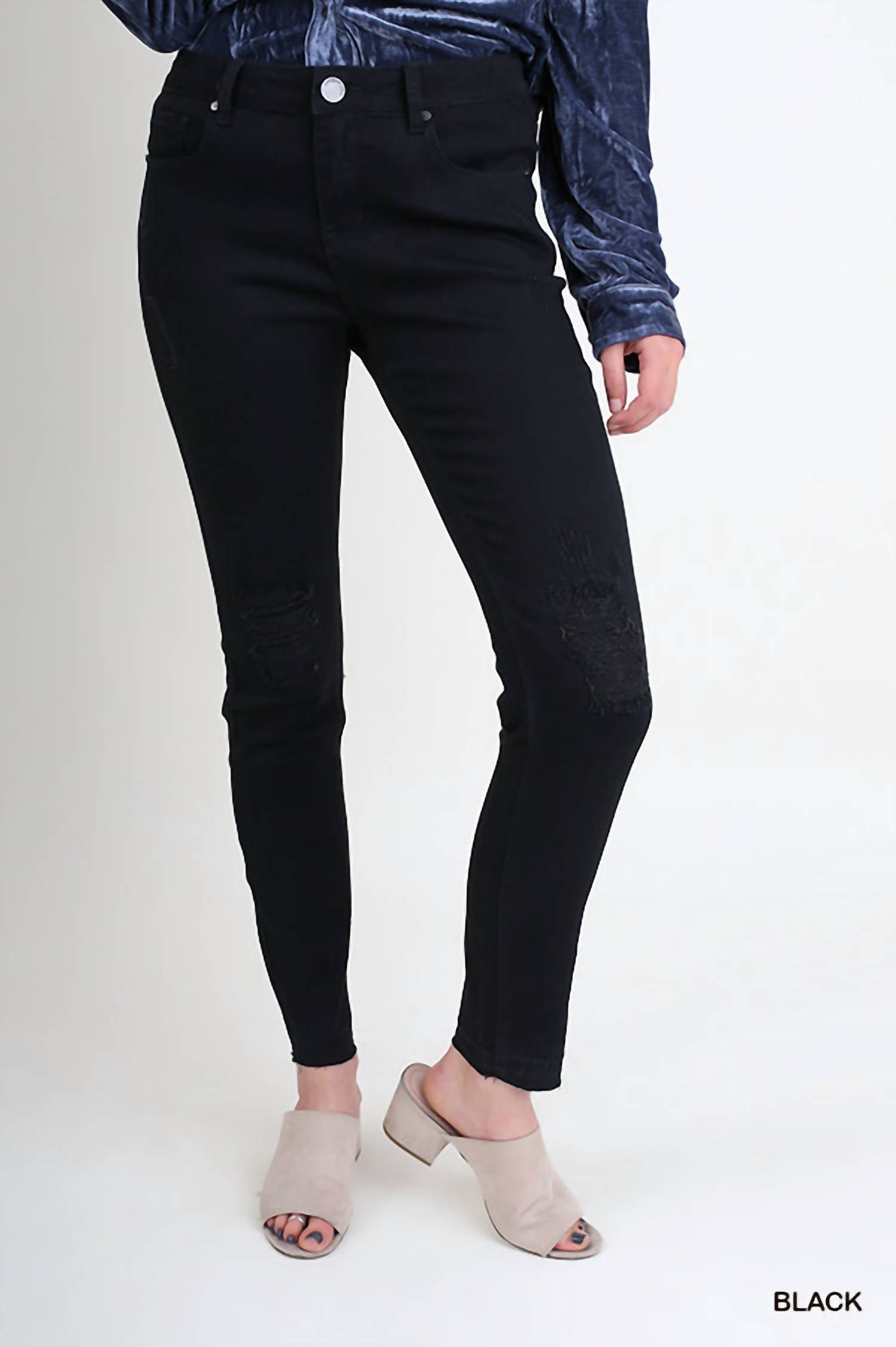 Umgee - Distressed Stretch Skinny Jeans