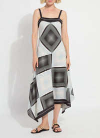 Lysse Asymmetric Maxi Dress in black multi - women's dress
