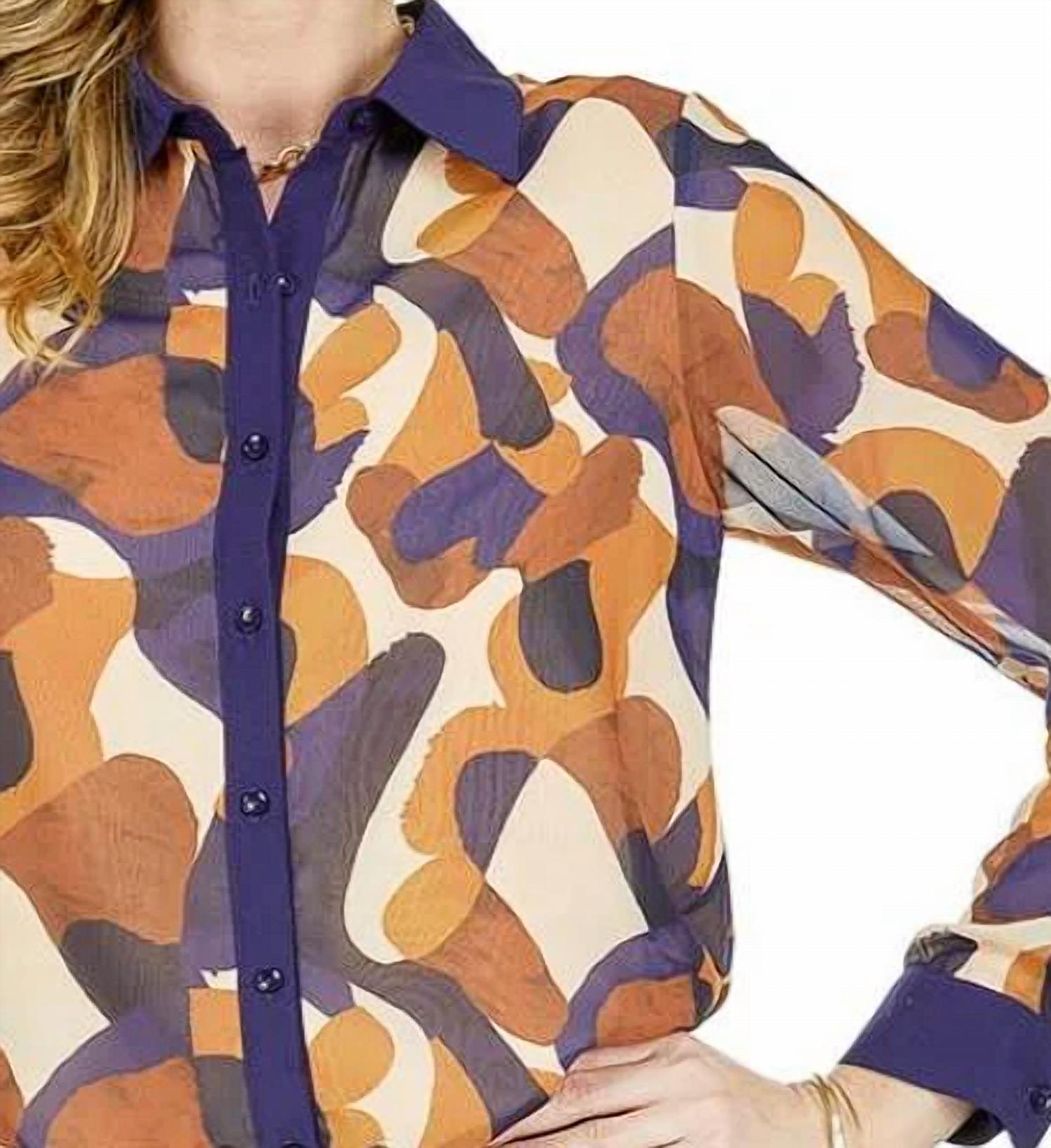 Jade - Contrast Button Front Blouse