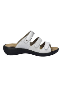 Romika USA Women's Ibiza 10 Leather Slip-on Sandals in white - women's sandal - detail view