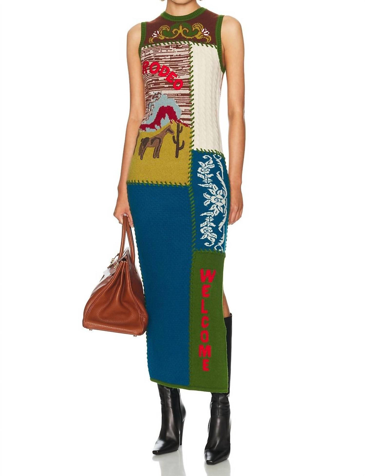 Alemais - Lasso Patchwork Knit Dress