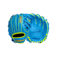 Wilson Men's A2000 Fall 1786 11.5" Infield Baseball Gloves in sky blue optic yellow - men's accessory
