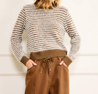 line and dot Lyon Crewneck Sweater in olive - women's sweater