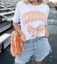 Canvas Apparel Tennessee Spirit Bow Short Sleeve Tee in white - women's t-shirt - alternate view