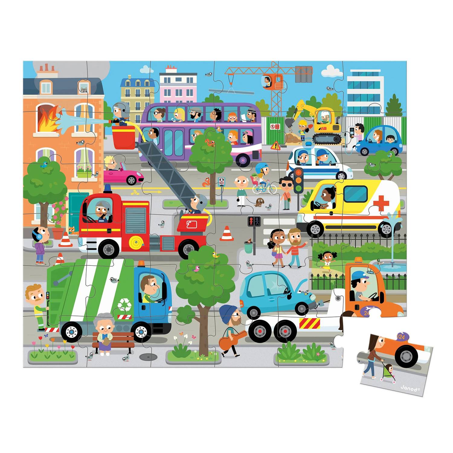Janod - City Puzzle - 36 Pieces