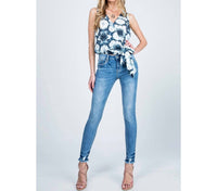 Special A - Mid Rise Raw Hem Skinny Jeans