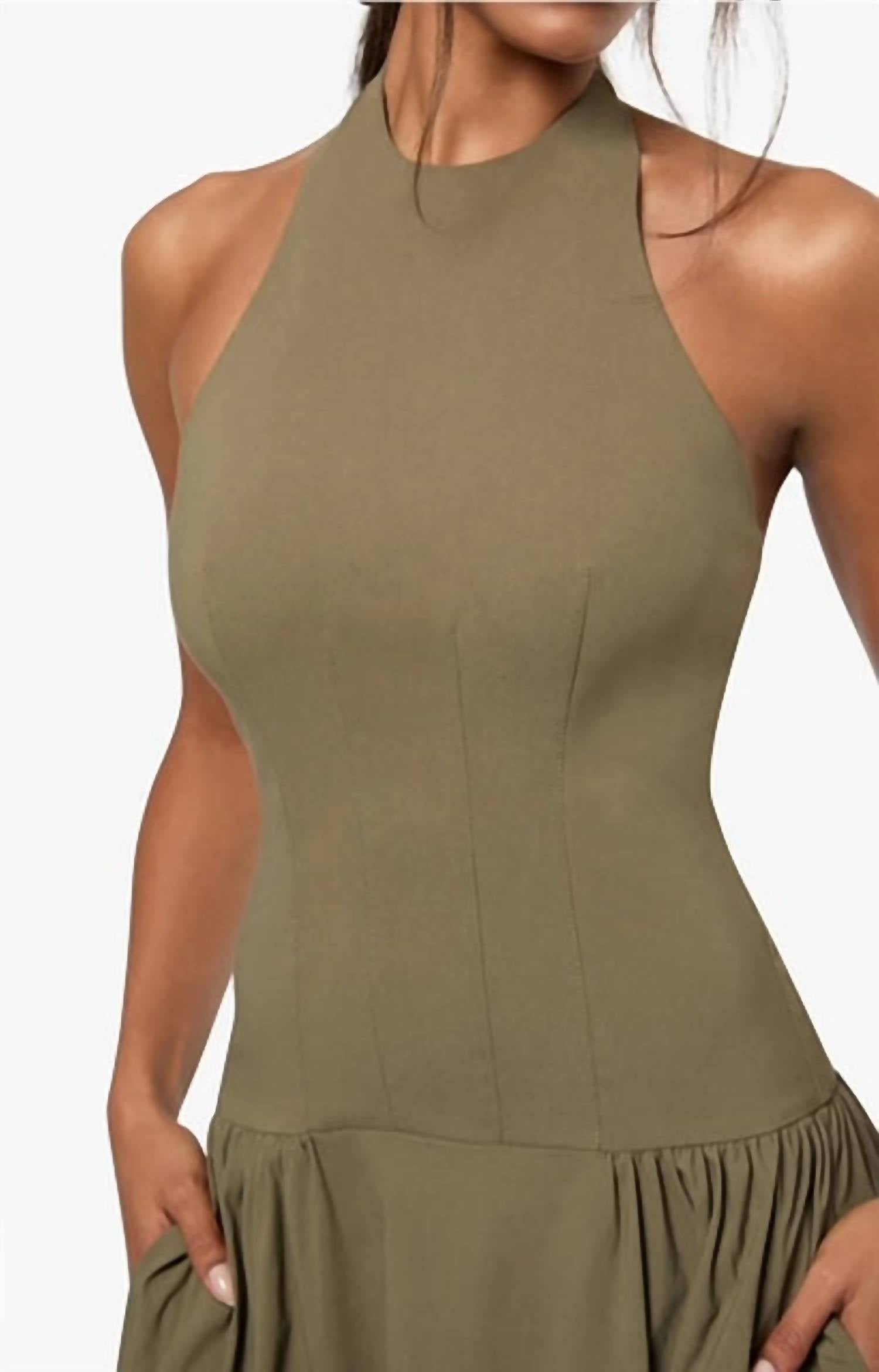 Www - Halter Corset Midi Dress