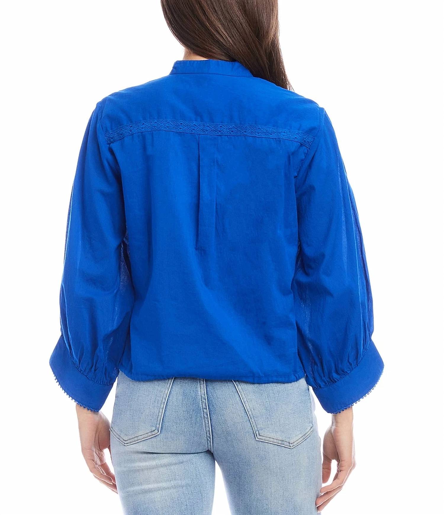 Karen Kane - Lace Trim Drawstring Top