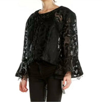 Terramina - Lace Bell Sleeve Crop Top