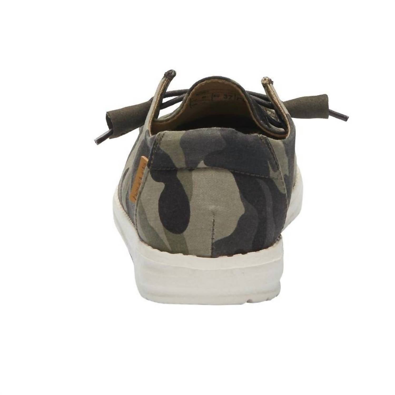HEY DUDE Women's Wendy Corduroy Shoes in camo - women's sneaker - detail view