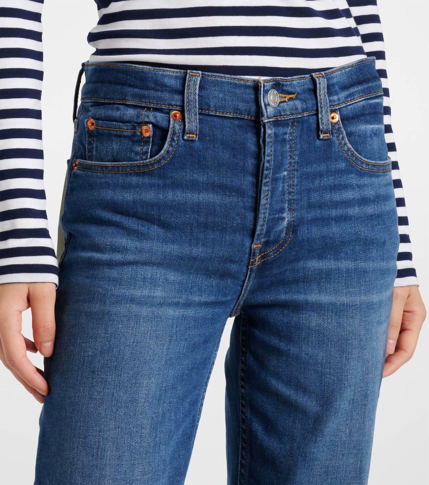 Re/Done - Stove Pipe Mid Rise Straight Leg Jeans
