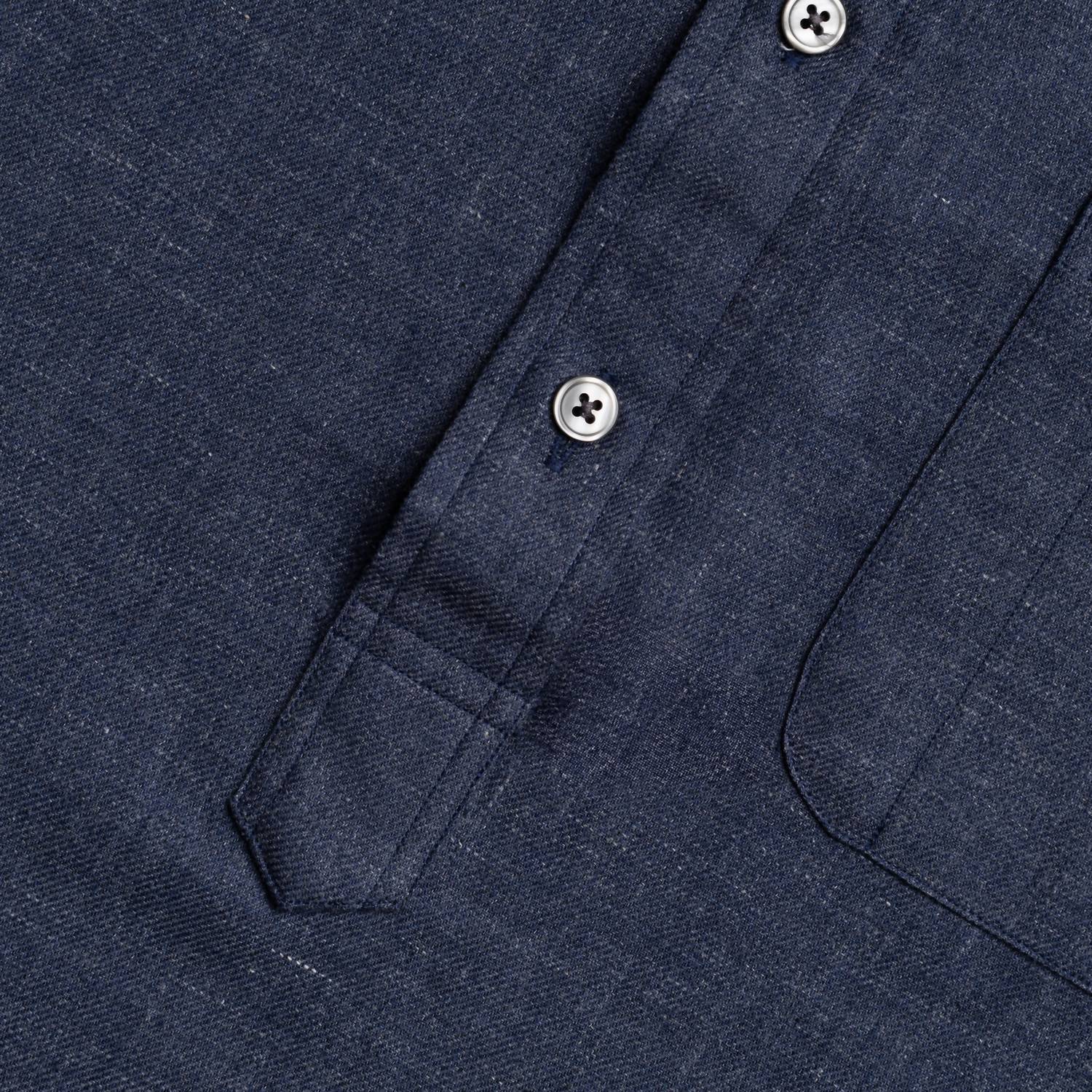 New England Shirt Company - Men's Chambray Banded Collar Popover Shirt