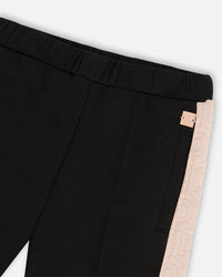 Deux Par Deux - Cropped With Contrast Band Wide Leg Pants