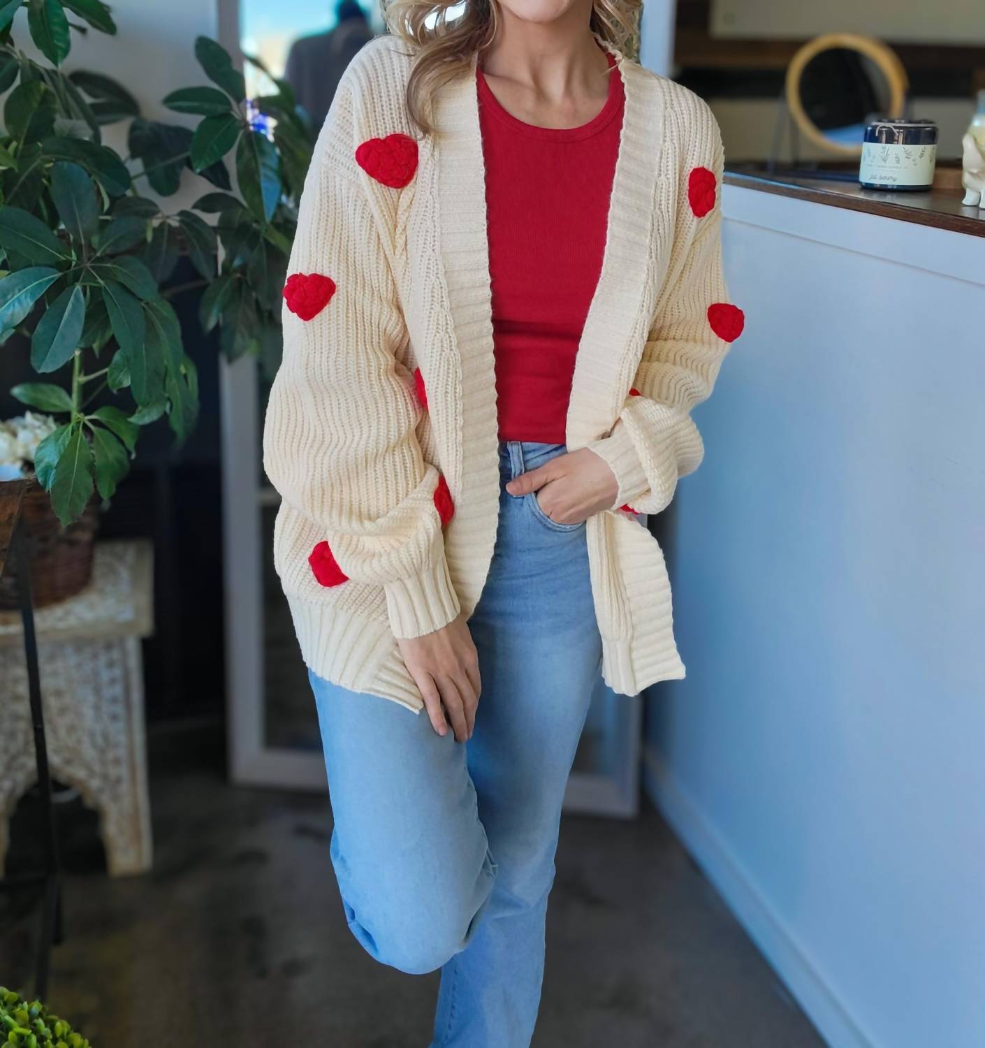 Sweet Generis Heart On My Sleeve Cardigan in multi - women's cardigan - view 4