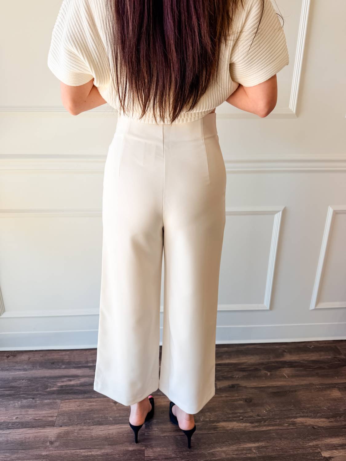 Glam - Harper Ivory Wide Leg Pants