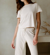 By Together Charlotte Organic Cotton Elevated Tee in white - women's t-shirt