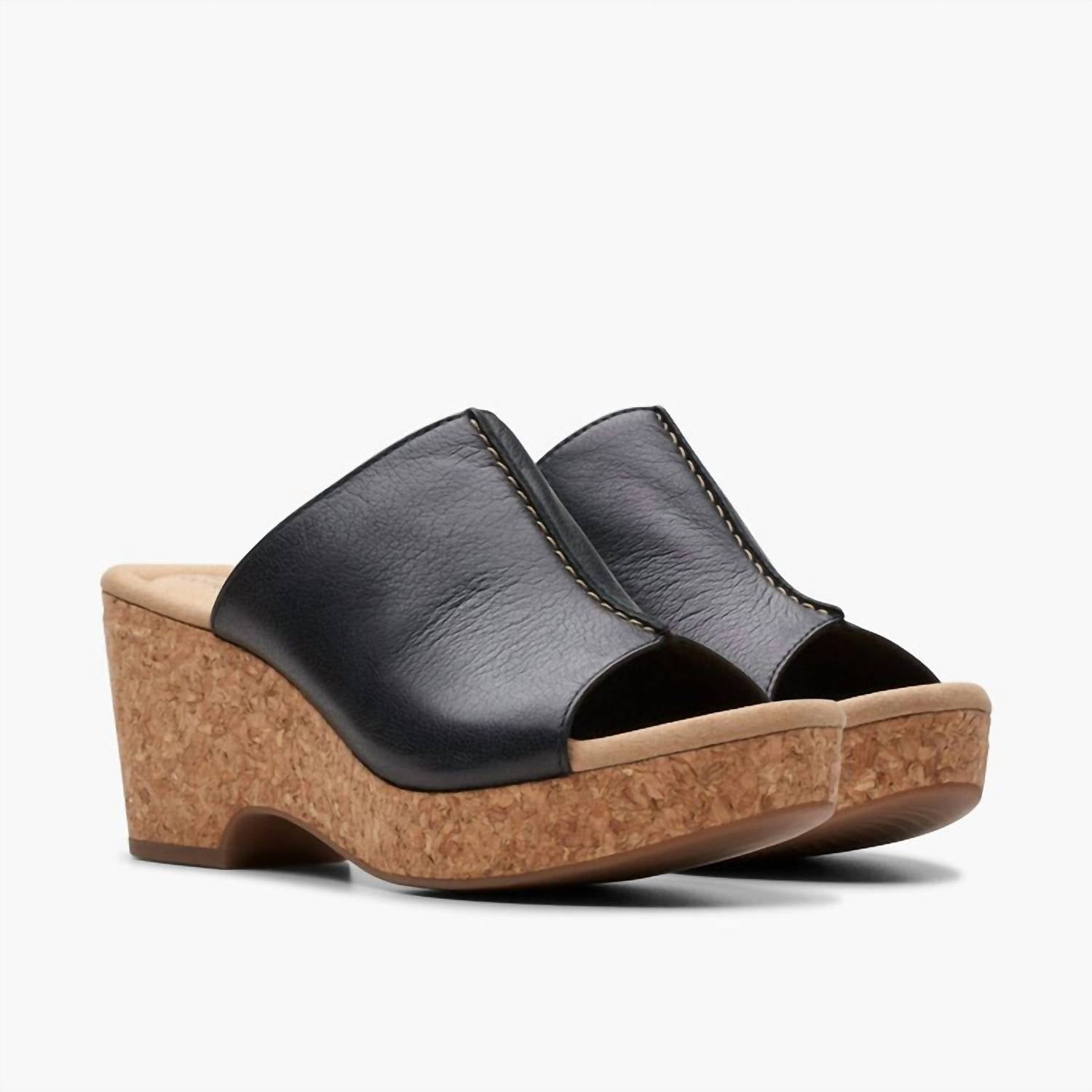 Clarks Women's Giselle Orchid Sandal in black leather - women's sandal