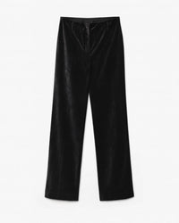 forte forte Women's Stretch Velvet Flared Trousers in noir black - women's pants
