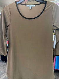 Sympli - Women's Tipped Go To Classic 3/4 Sleeve Top