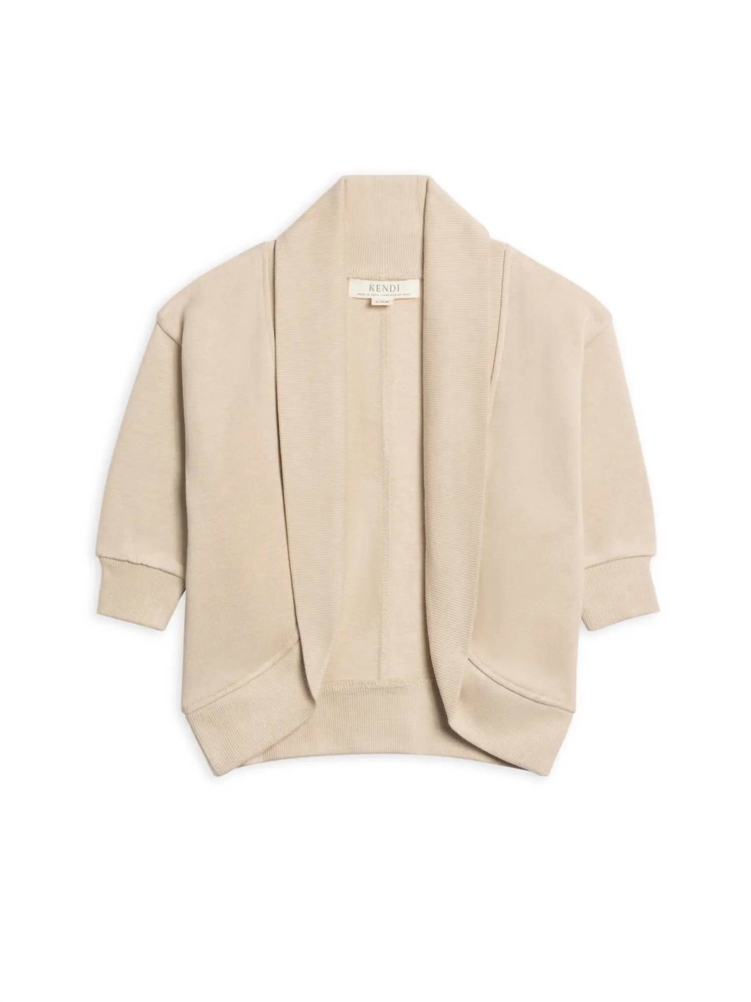 Colored Organics - Girl's Finola Fleece Cocoon Cardigan